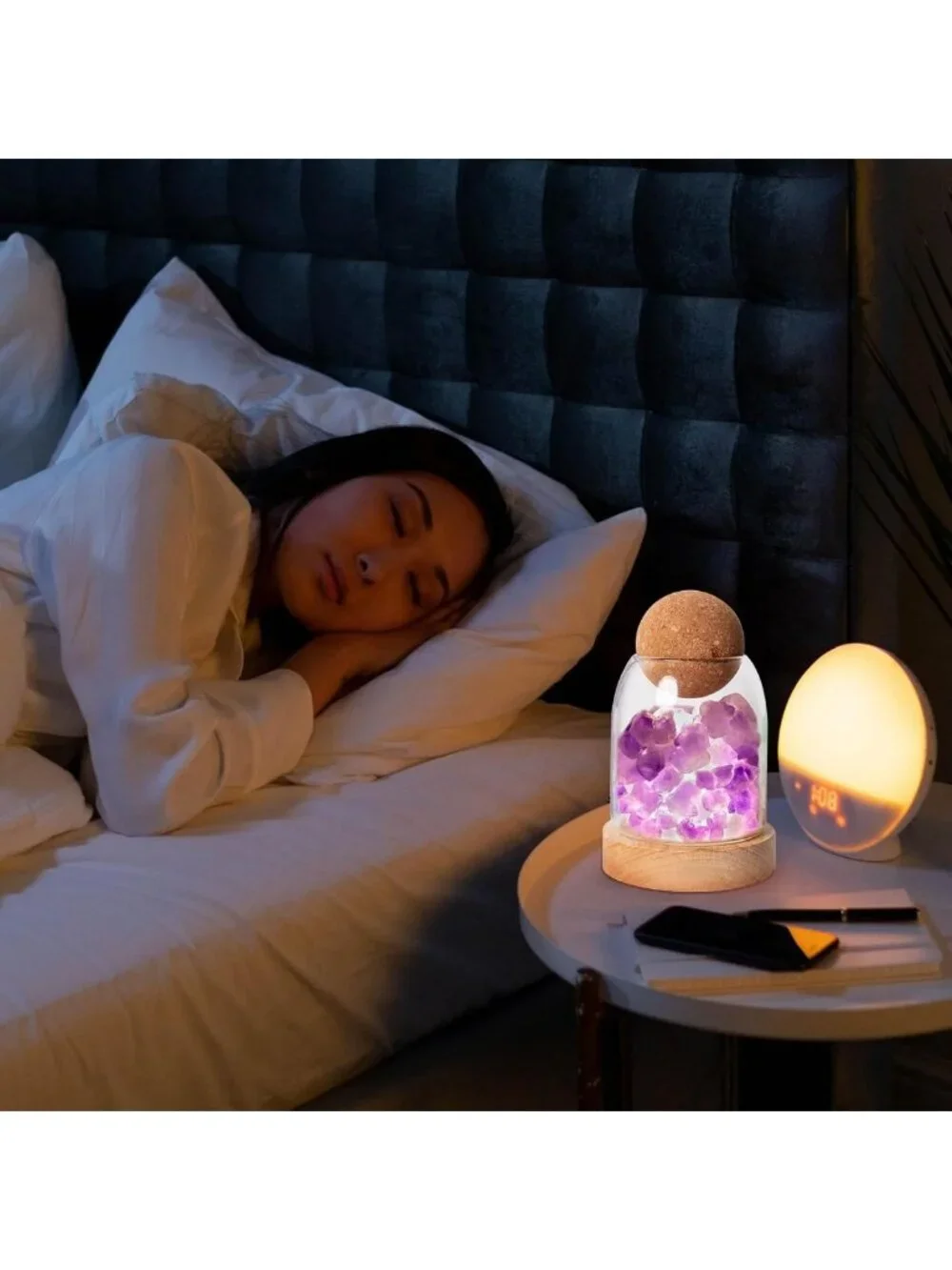 Natural Amethyst Bud Night Lamp - 6.3
